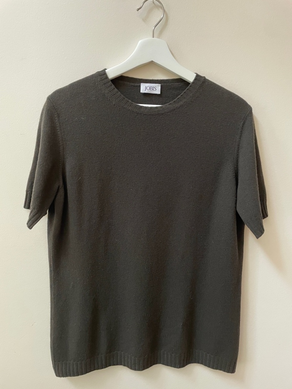 Wool Short-Sleeve Crewneck Sweater